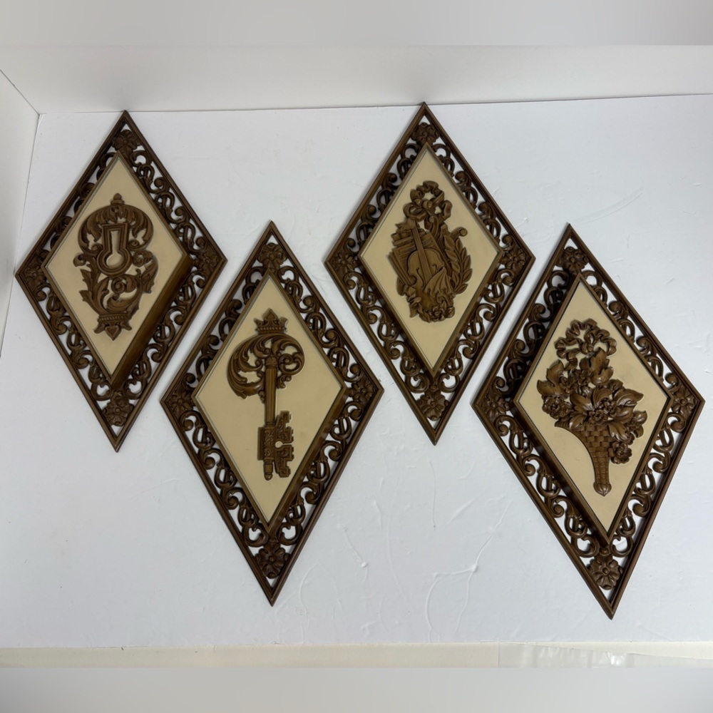 Vintage Set of 4 Homco Dart Wall Decor Mid-Century Modern - Picture 2 of 10